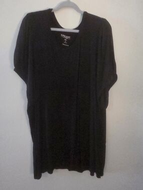 Torrid Black Super Soft Knit Tee With Sheer Sleeves